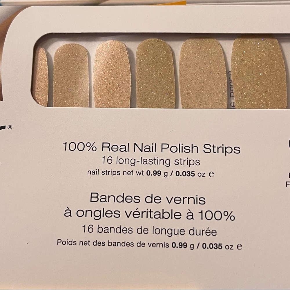 Color Street POP THE BUBBLY champagne Glitter Nail Polish Strips